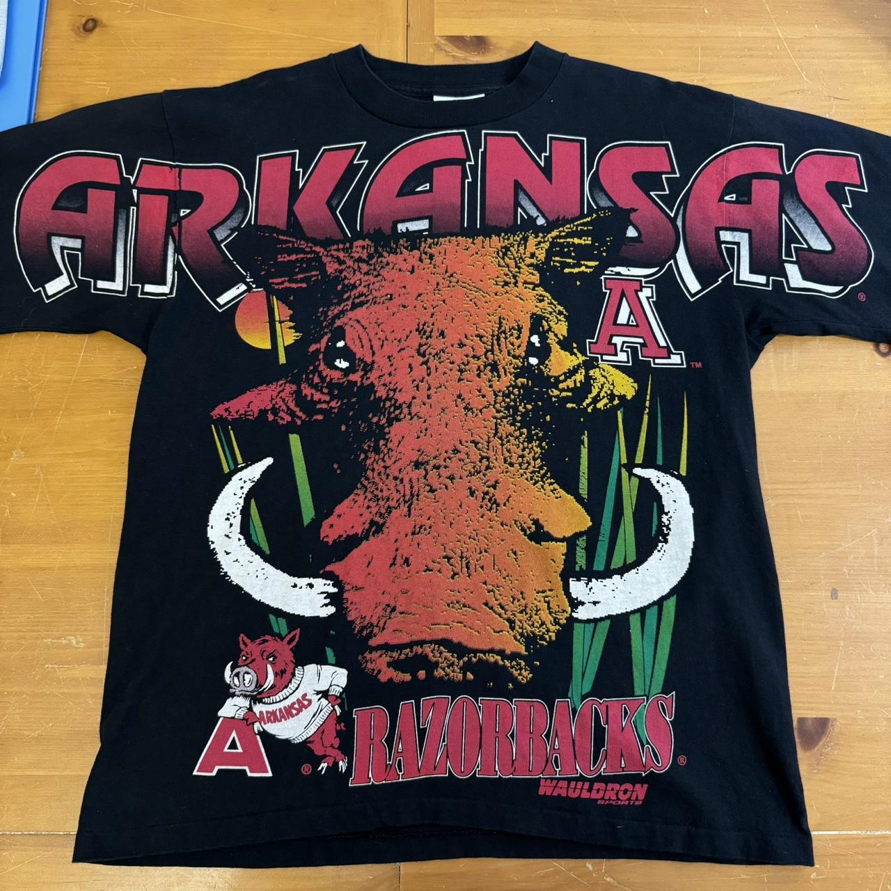 Vintage 1990s Arkansas Razorbacks Neon Wauldron AOP | Depop Vintage 1990s Arkansas Razorbacks Neon Wauldron AOP | Depop