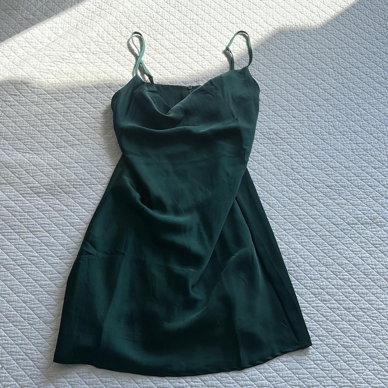 Cowl slip green dress from Pacsun. Tags still... - Depop