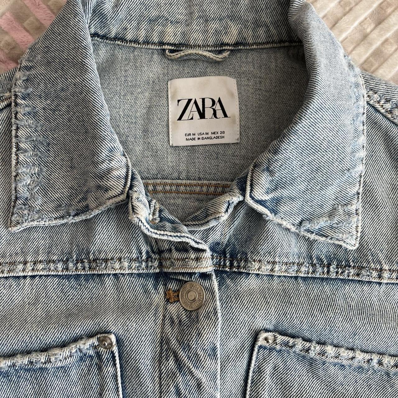 Zara Cropped Denim Jacket M Depop