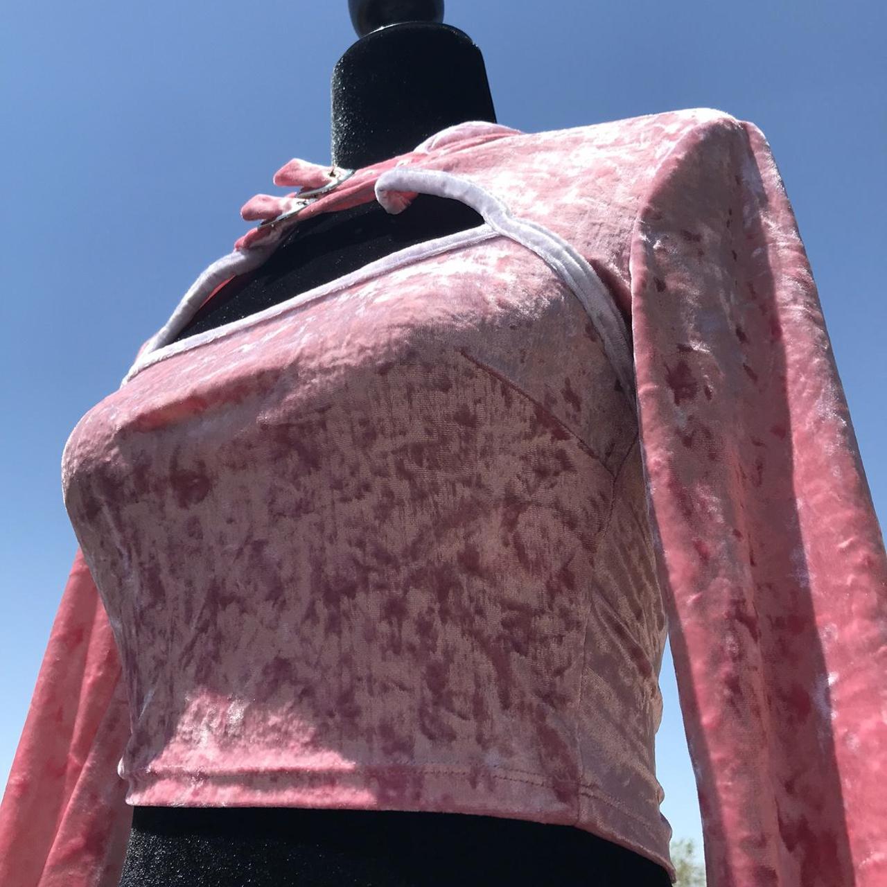 Capsule Eleven Women's Pink and White Crop-top (2)