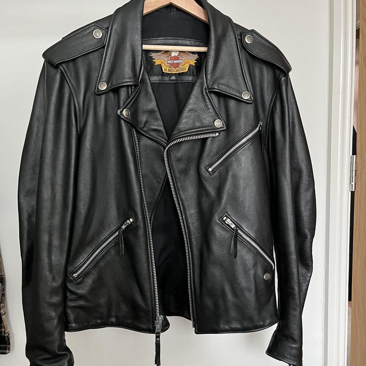 Authentic Harley Davidson Leather Biker Jacket Size... - Depop