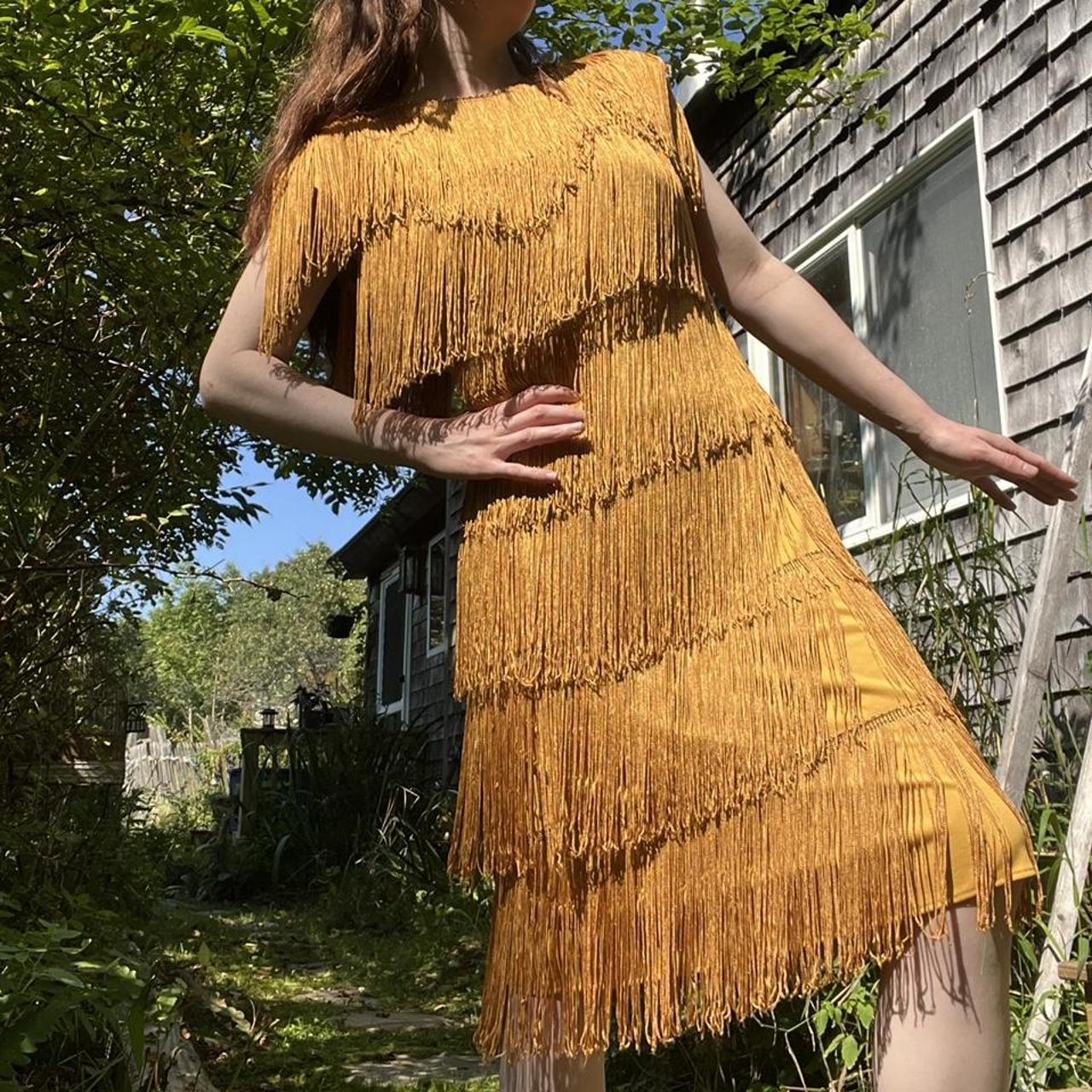 60s fringe dress hotsell