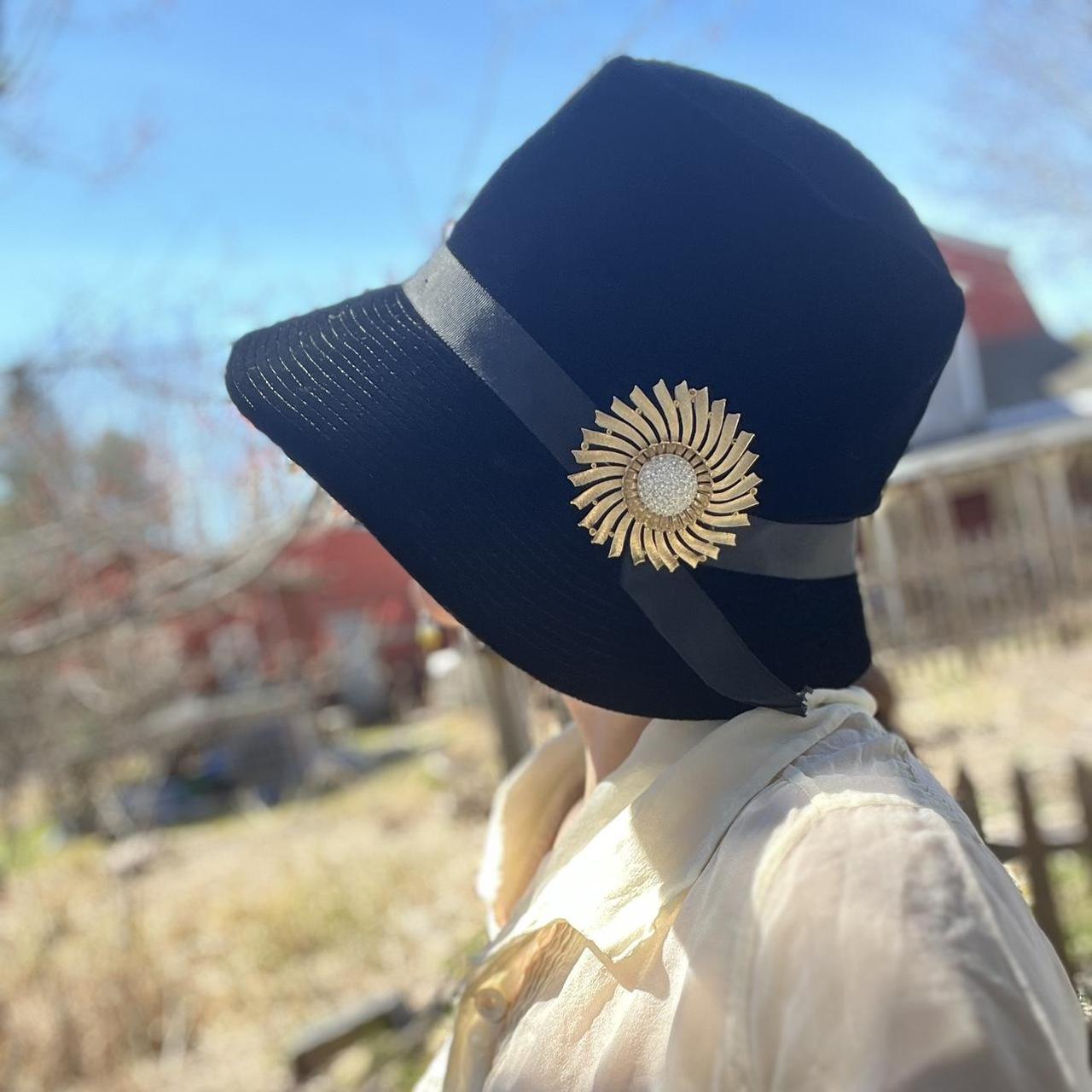 Antique black velvet cloche 1920s flapper Depop