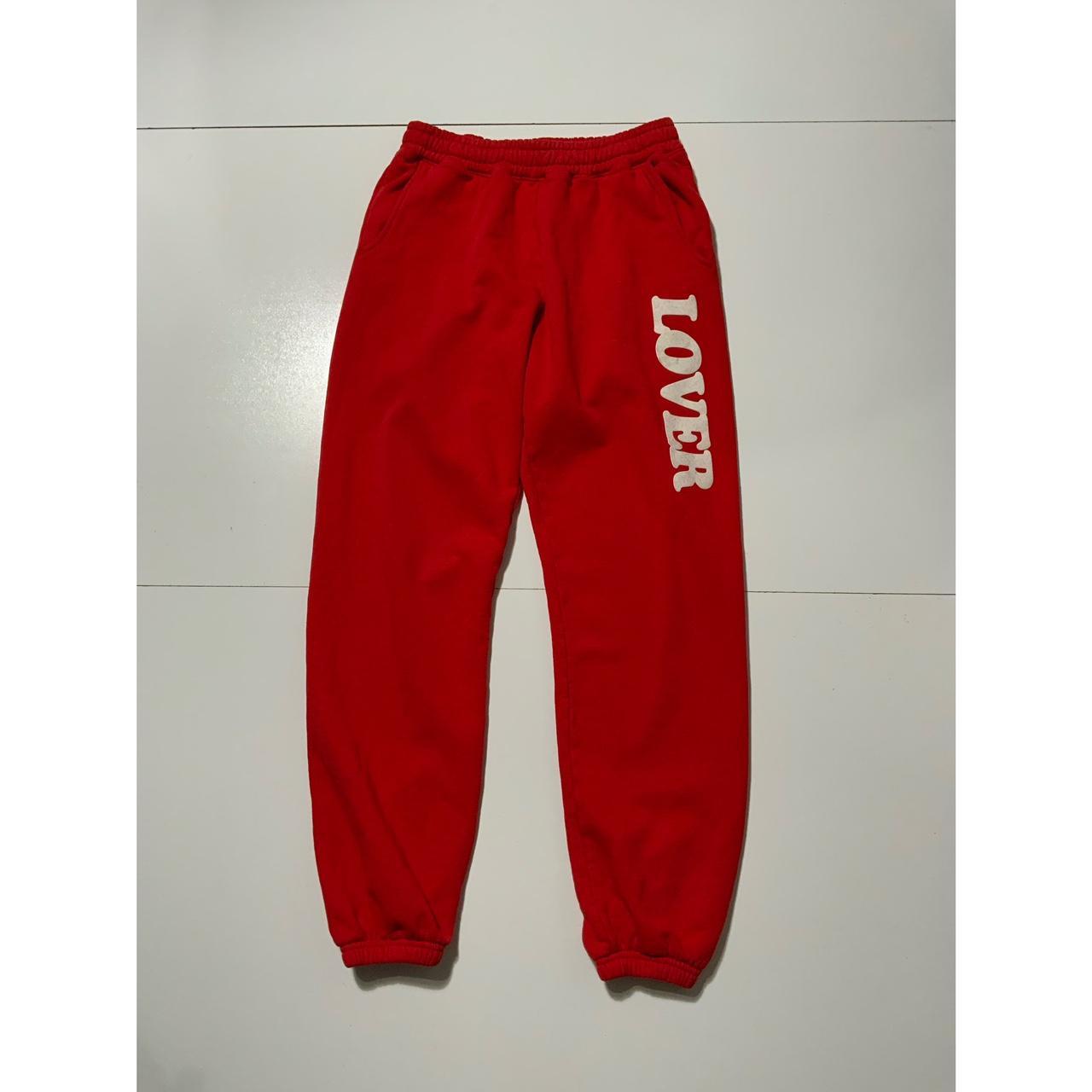 NEW BIANCA CHANDON LOVER good RED SWEATPANTS SZ MEDIUM