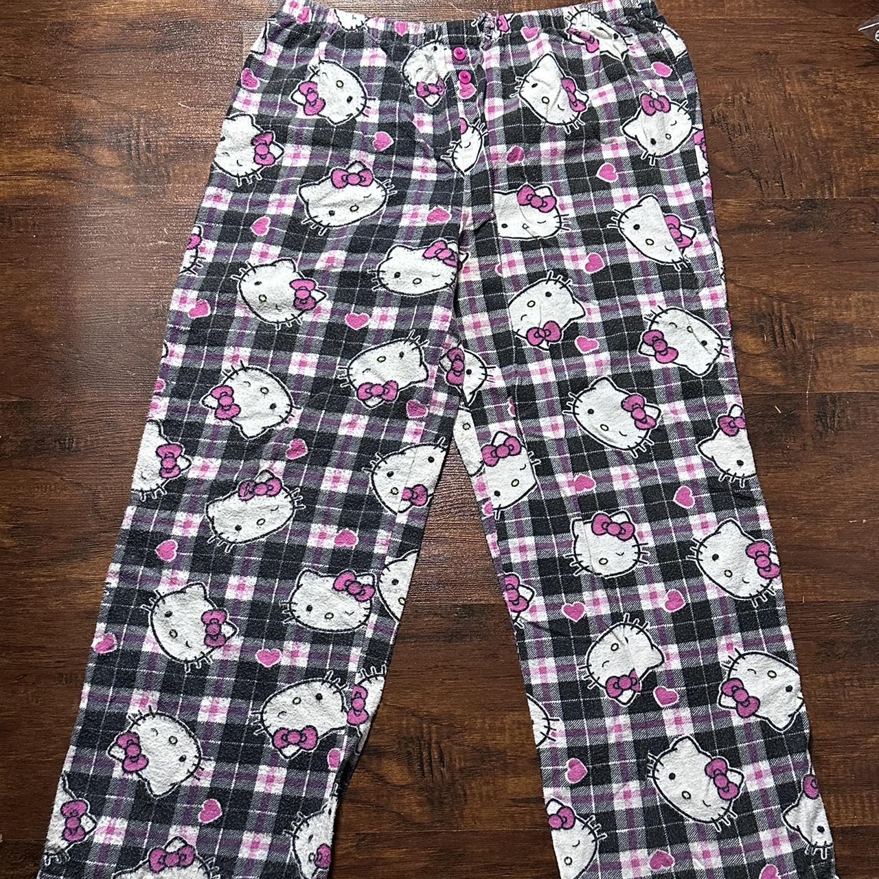 Hello Kitty Women's Pink and Black Joggers-tracksuits | Depop