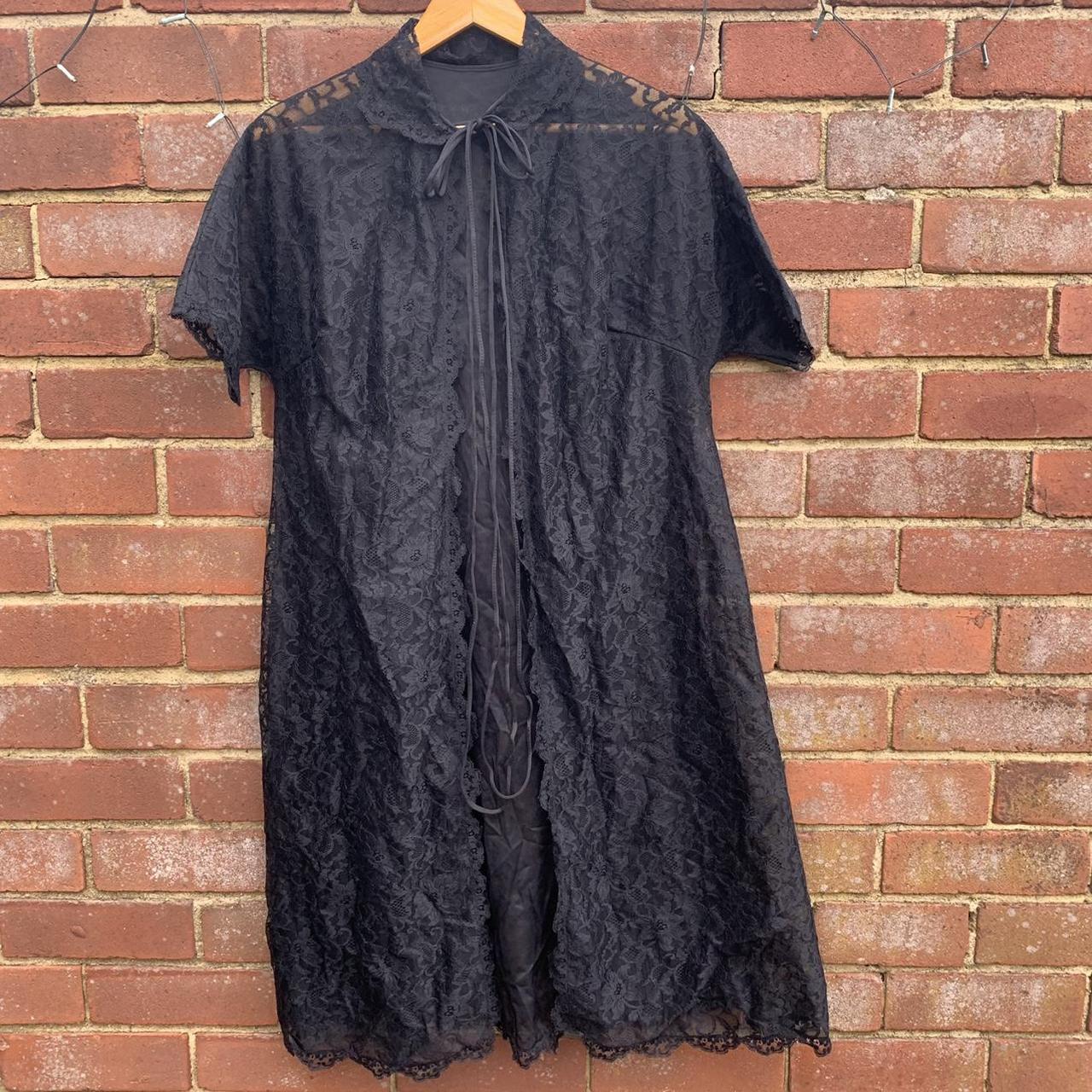 Gorgeous vintage 60s or 70s black lace bed jacket... - Depop