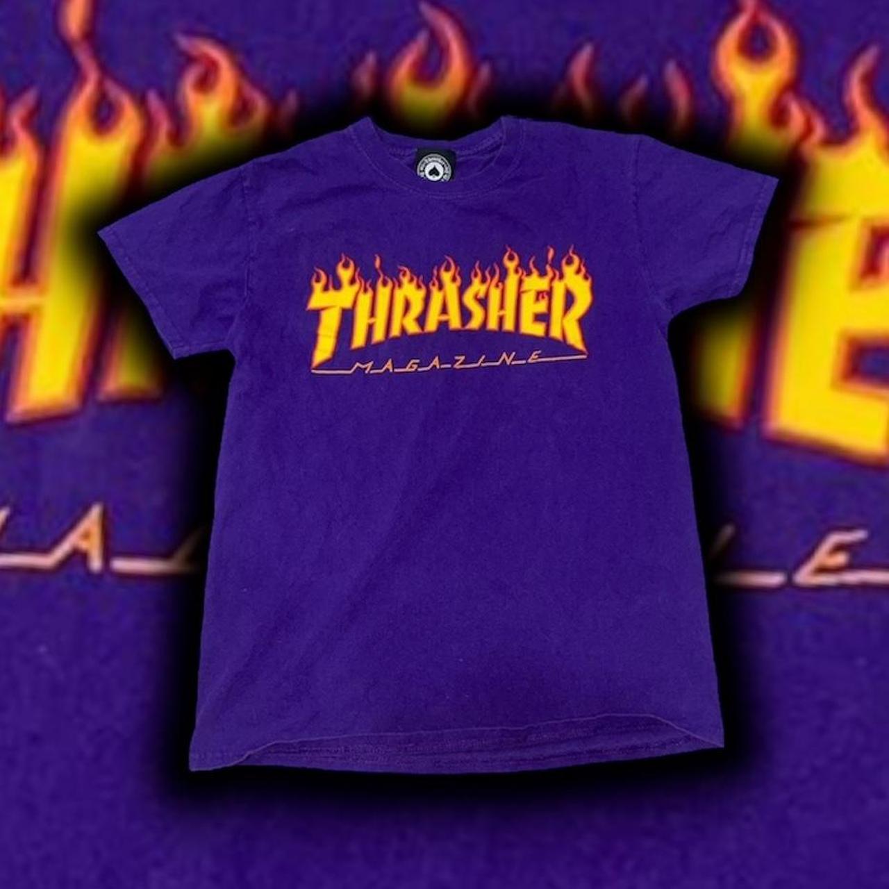 purple Thrasher shirt. Size Small. No Imperfections Depop