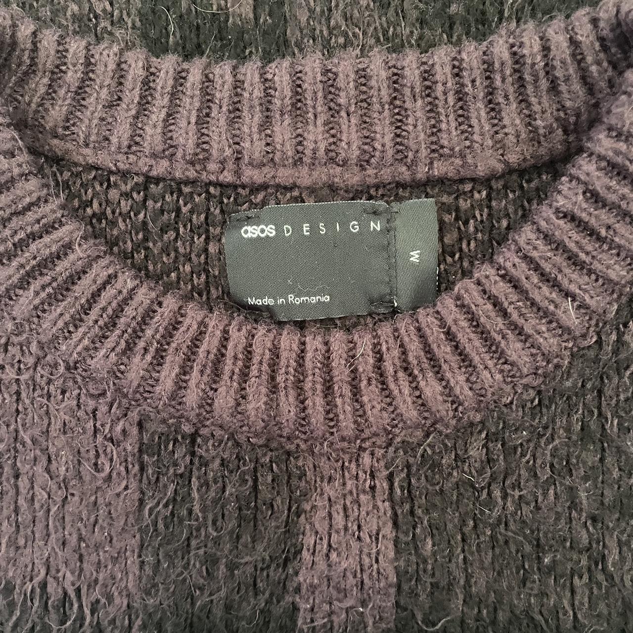 Purple and black grandpa jumper - Depop