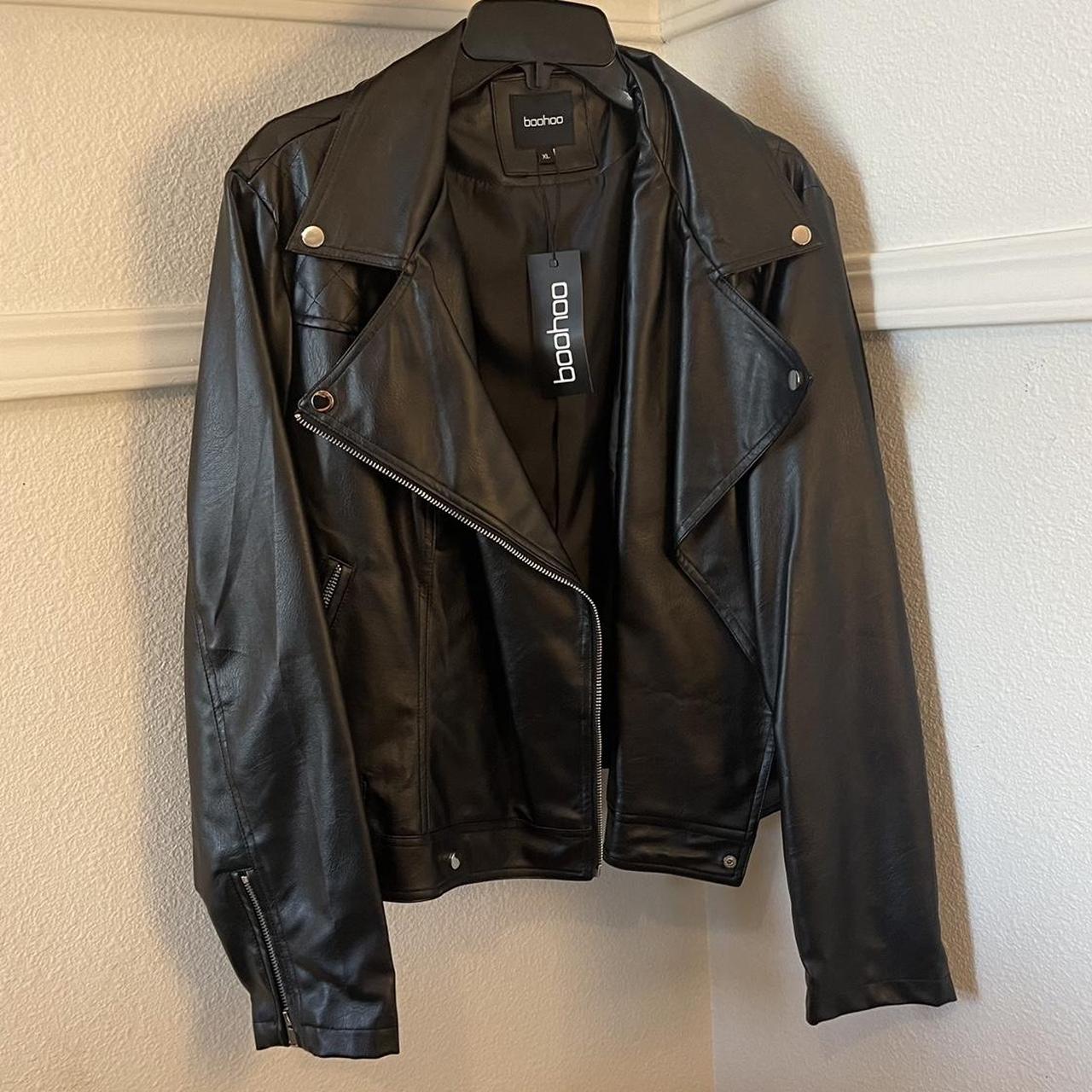 Boohoo leather black jacket Never used perfect... Depop