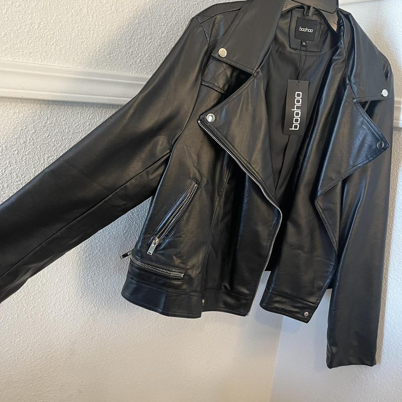 Boohoo leather black jacket Never used perfect... Depop