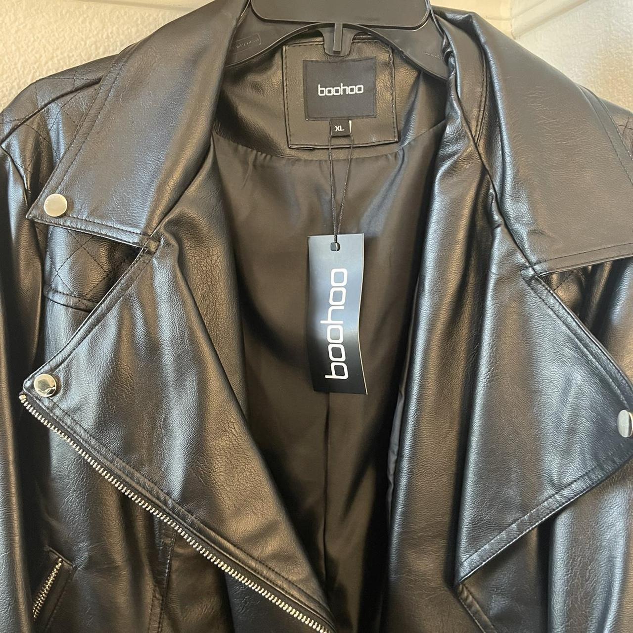Boohoo leather black jacket Never used perfect... Depop