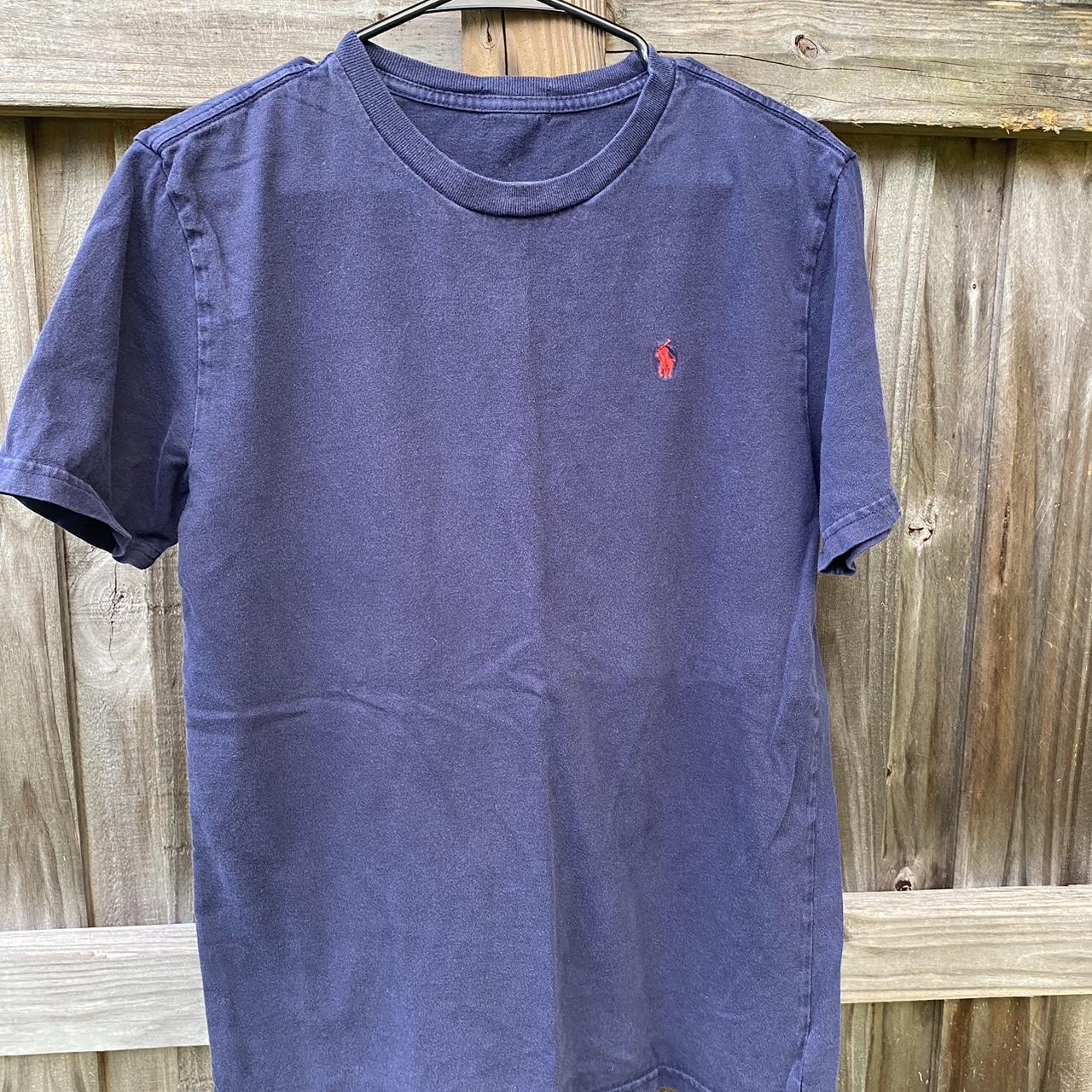 DARK BLUE RAPLH LAUREN T-SHIRT SIZE: MEDIUM FITS:... - Depop