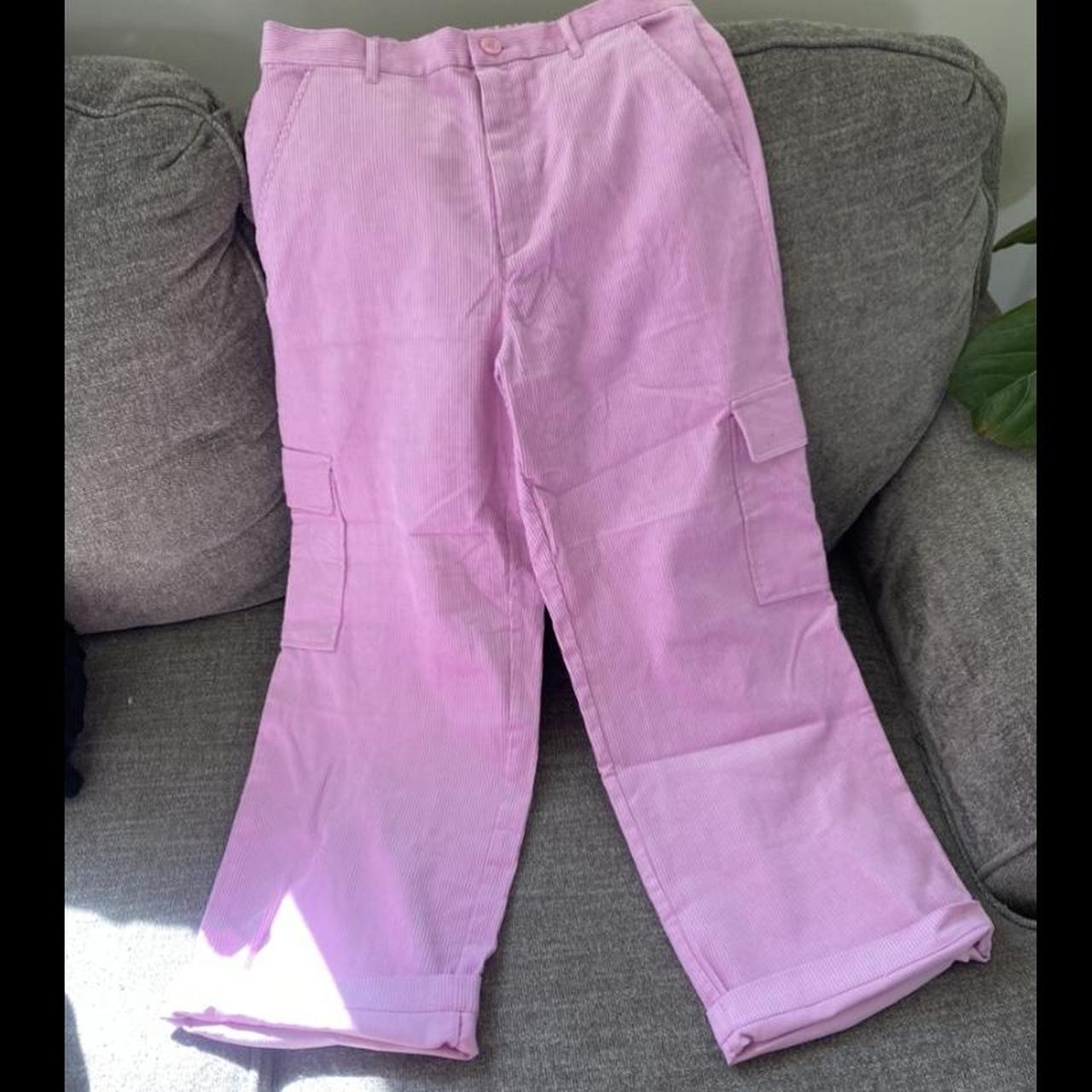 Monki Women's Pink Trousers | Depop