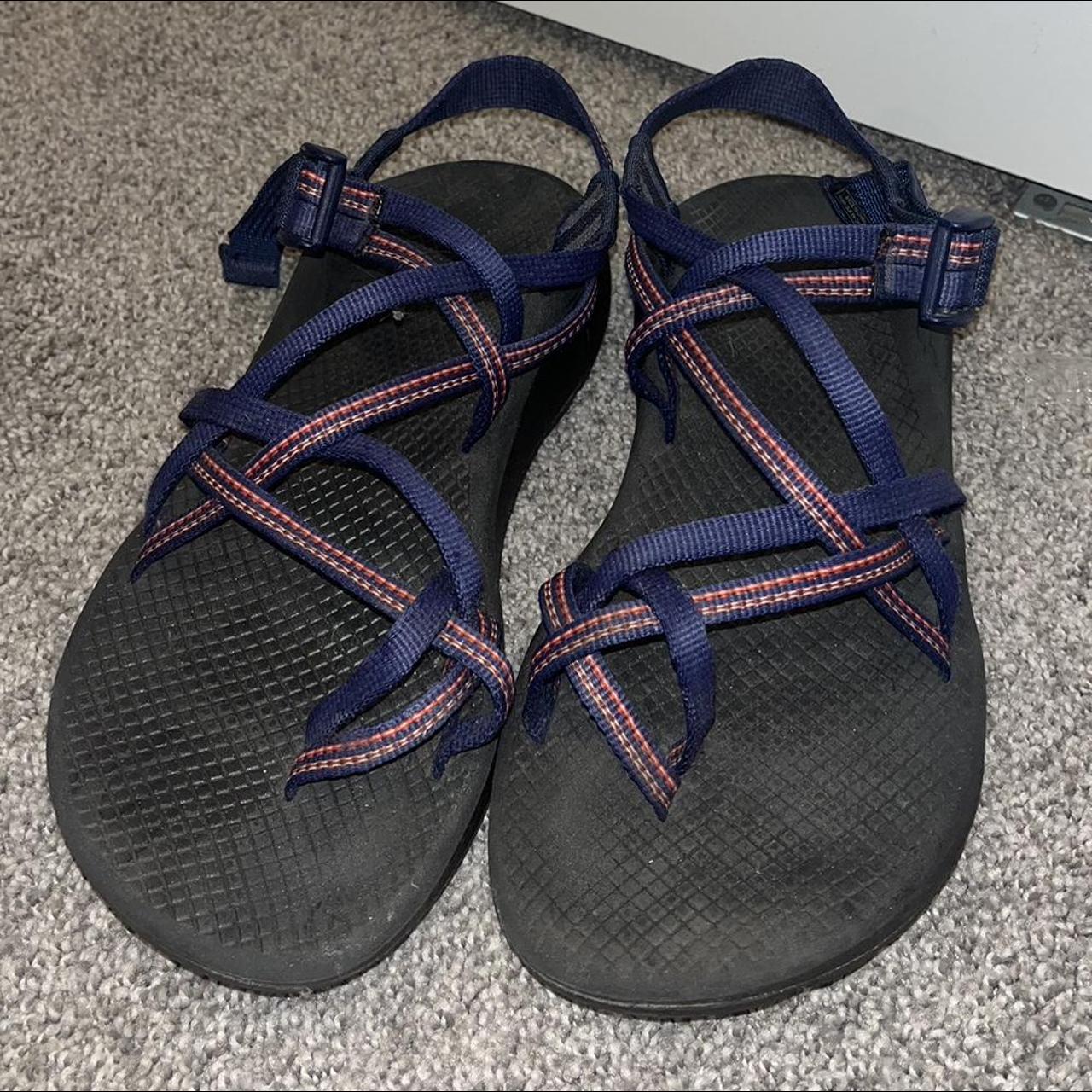 Chaco Women's Purple and Black Sandals | Depop