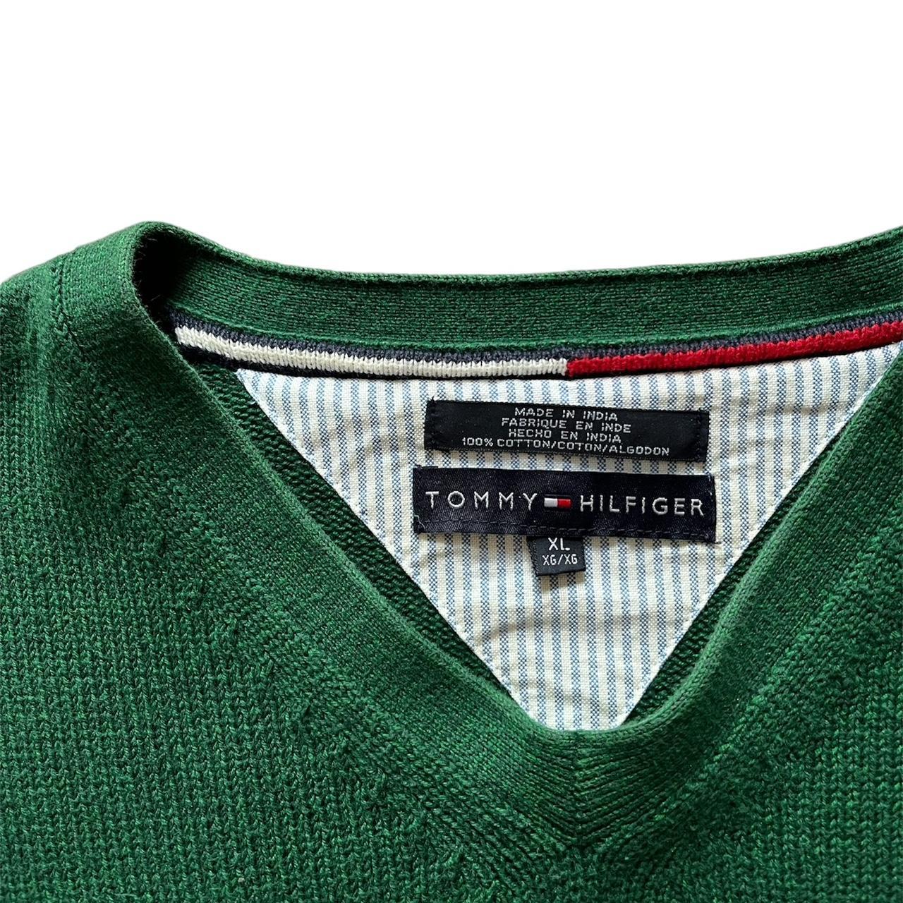 beautiful forest green tommy hilfiger v neck... - Depop