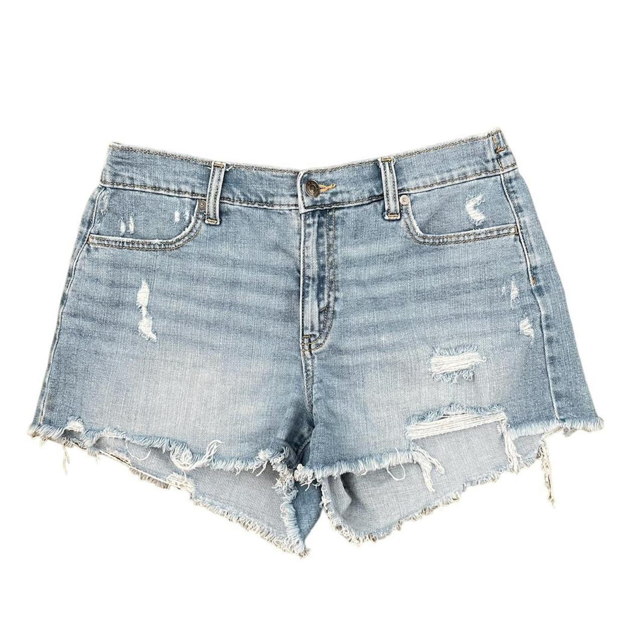 aerie american eagle denim jean shorts, size medium.... - Depop