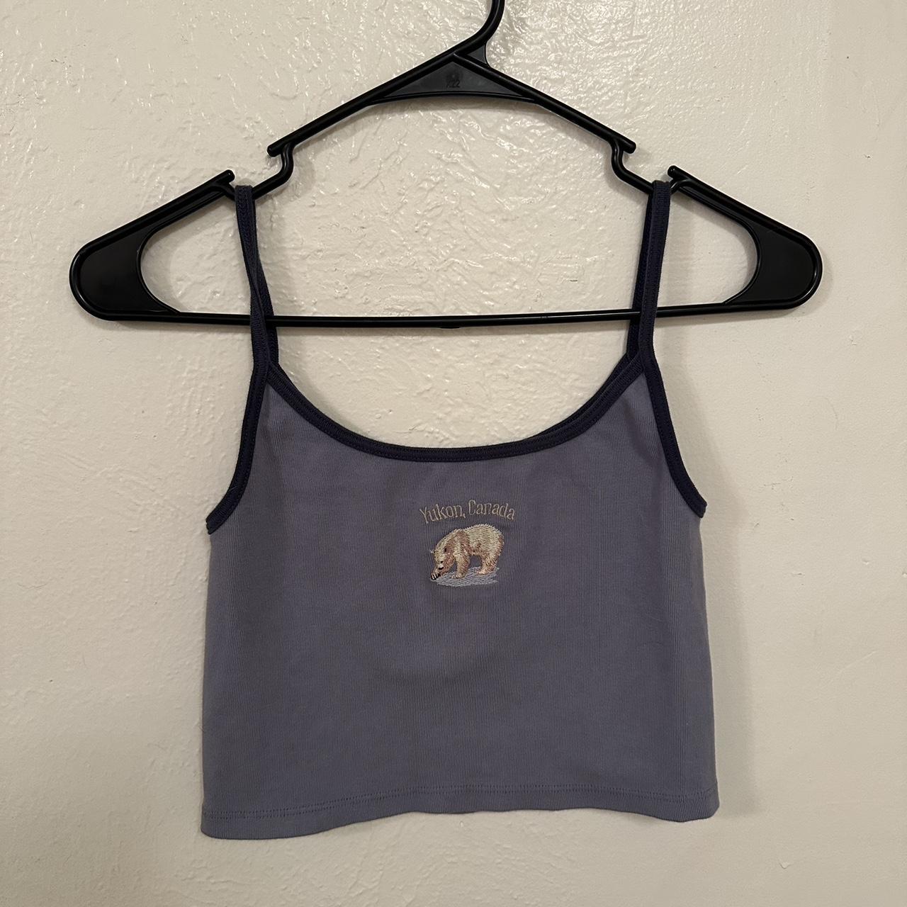 Brandy Melville Yukon Canada Polar Bear Blue Tank... Depop