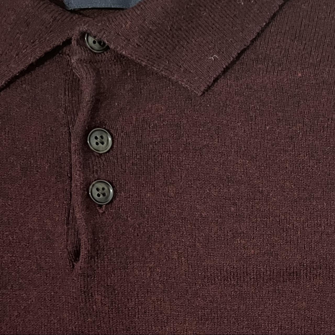 maroon collared button up shirt, great for fall... - Depop