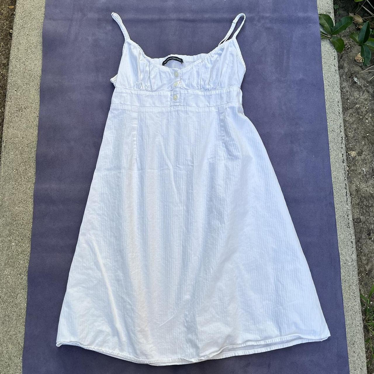 Brandy Melville Arianna Henley mini dress in white... Depop