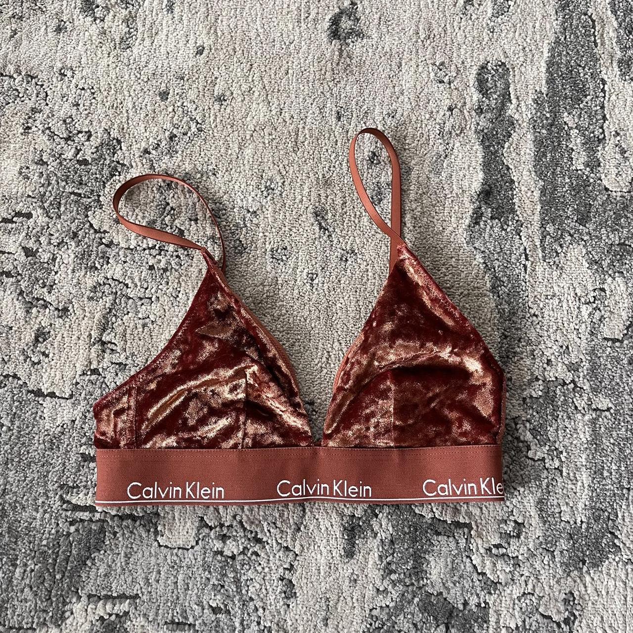 Calvin klein velvet triangle bralette best sale