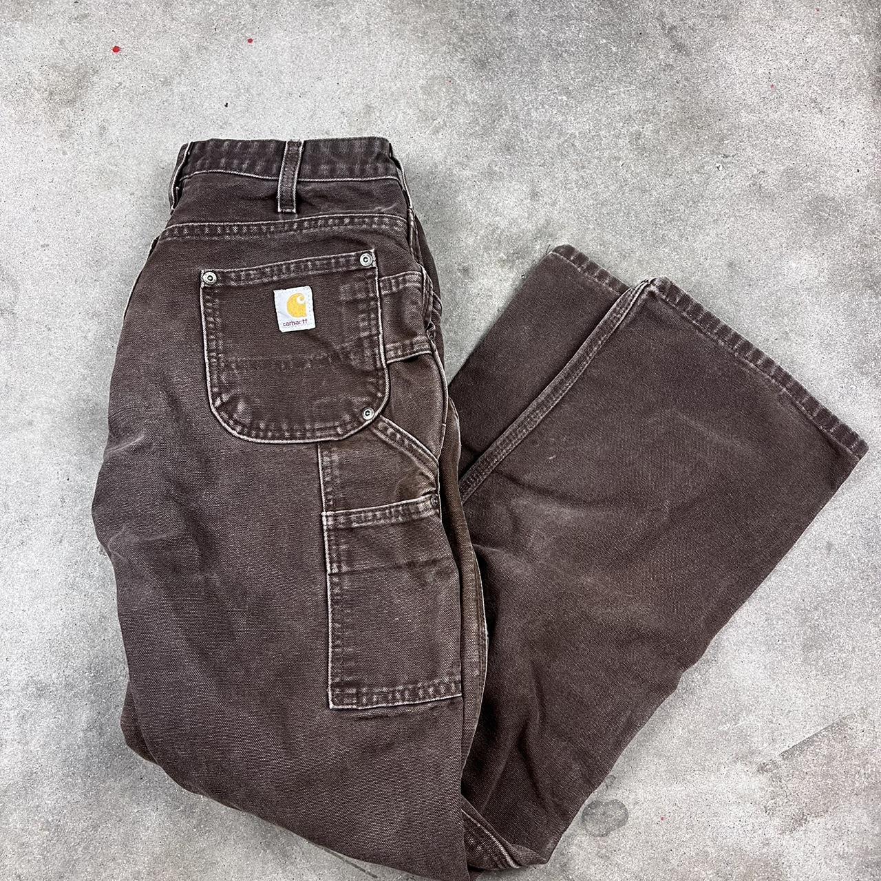 Beautifully Faded Brown Carhartt Double Knees Depop