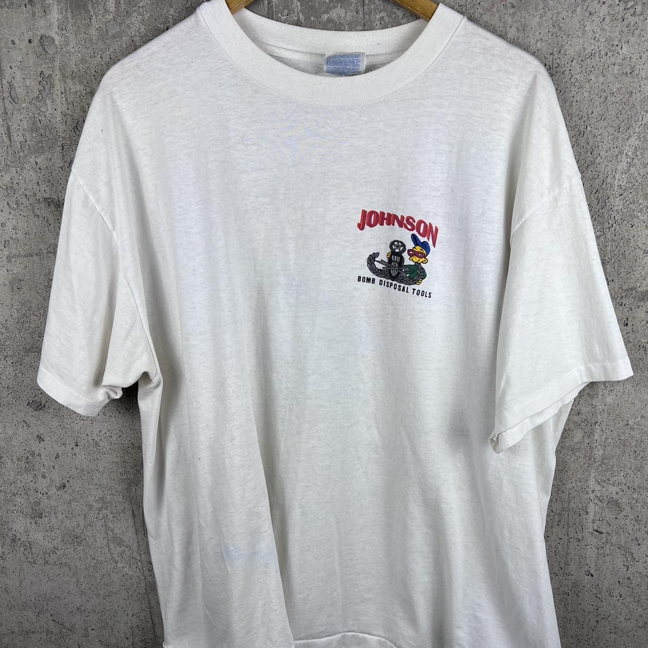 Vintage 90s humor Johnson tee XL Single stitch... - Depop