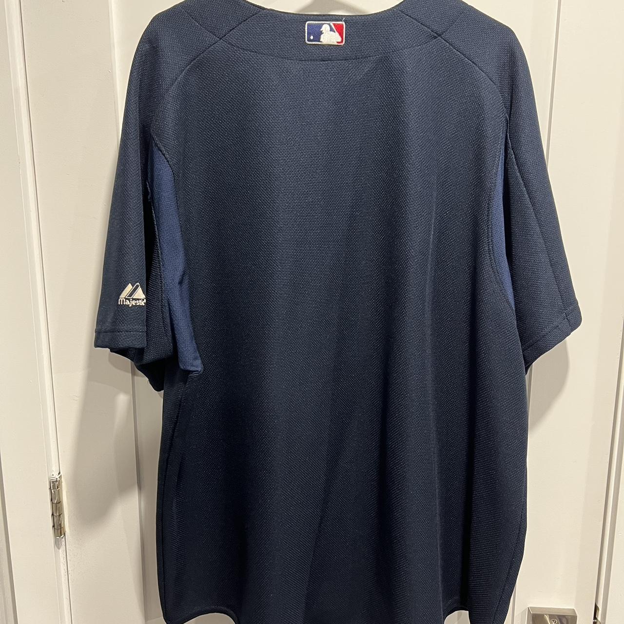 Supreme x Yankees Baseball Jersey Color: Navy Size: - Depop