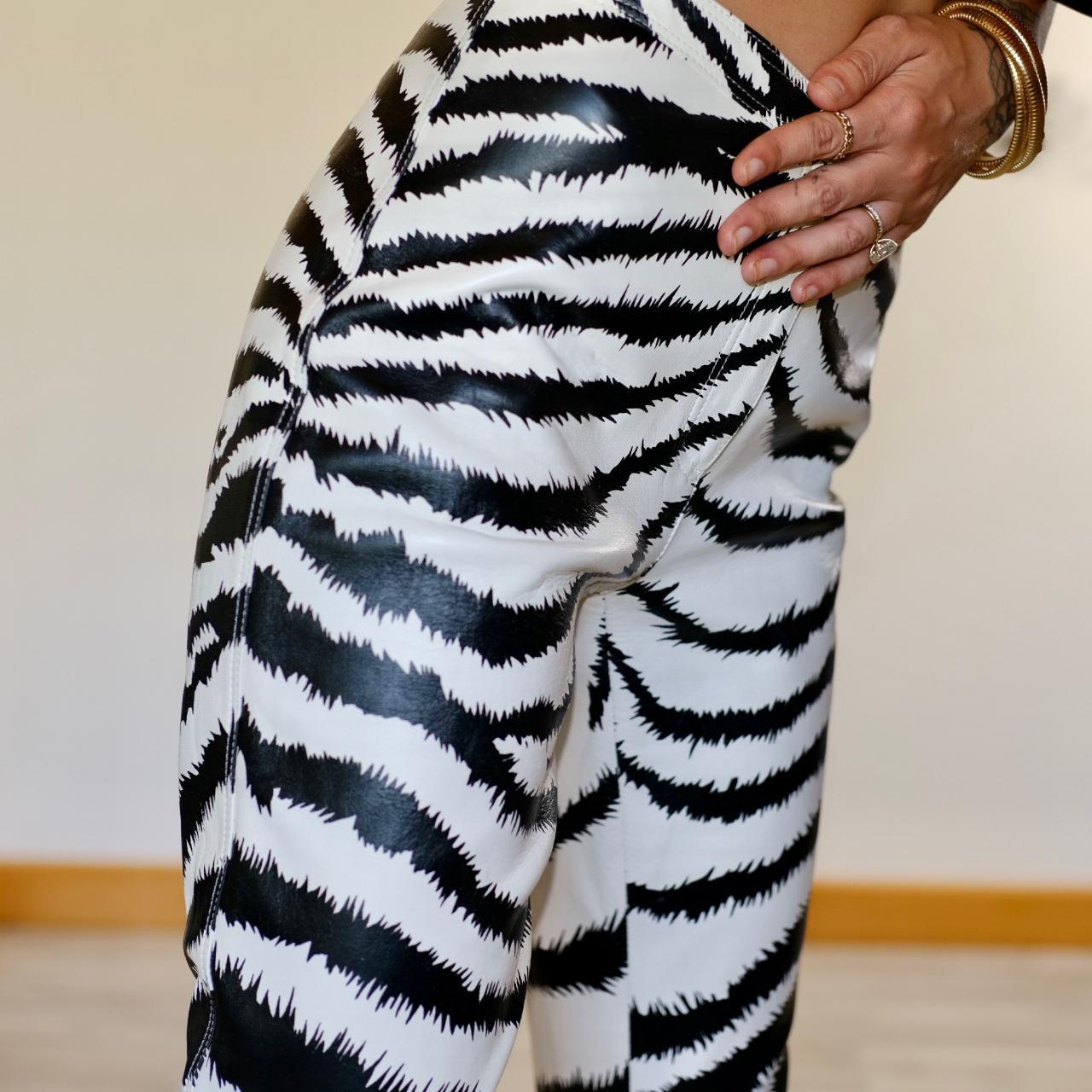 Vintage Versus Gianni Versace leather zebra print... - Depop