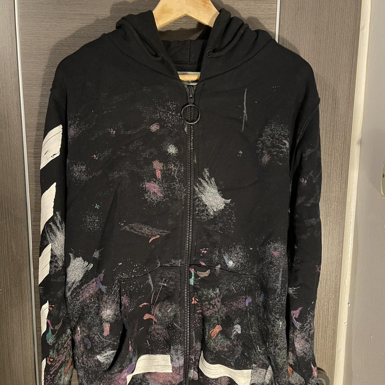 Off white paint splatter hoodie Worn but