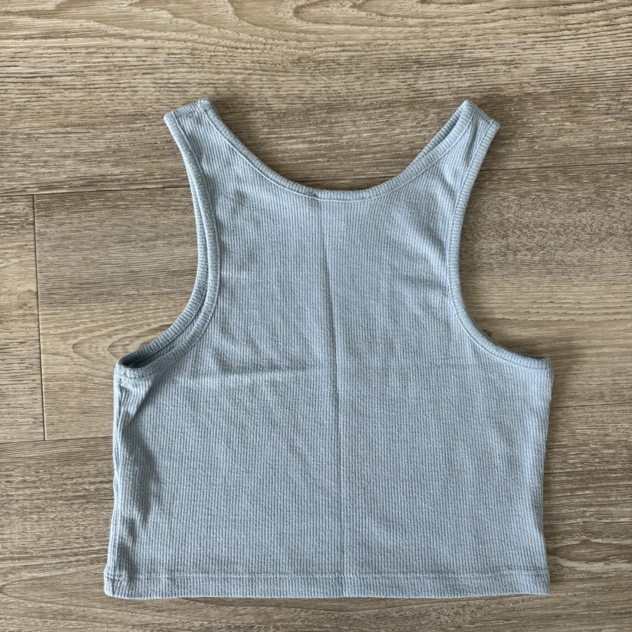 cool blue tank top w/ raw hem by no boundaries size - Depop