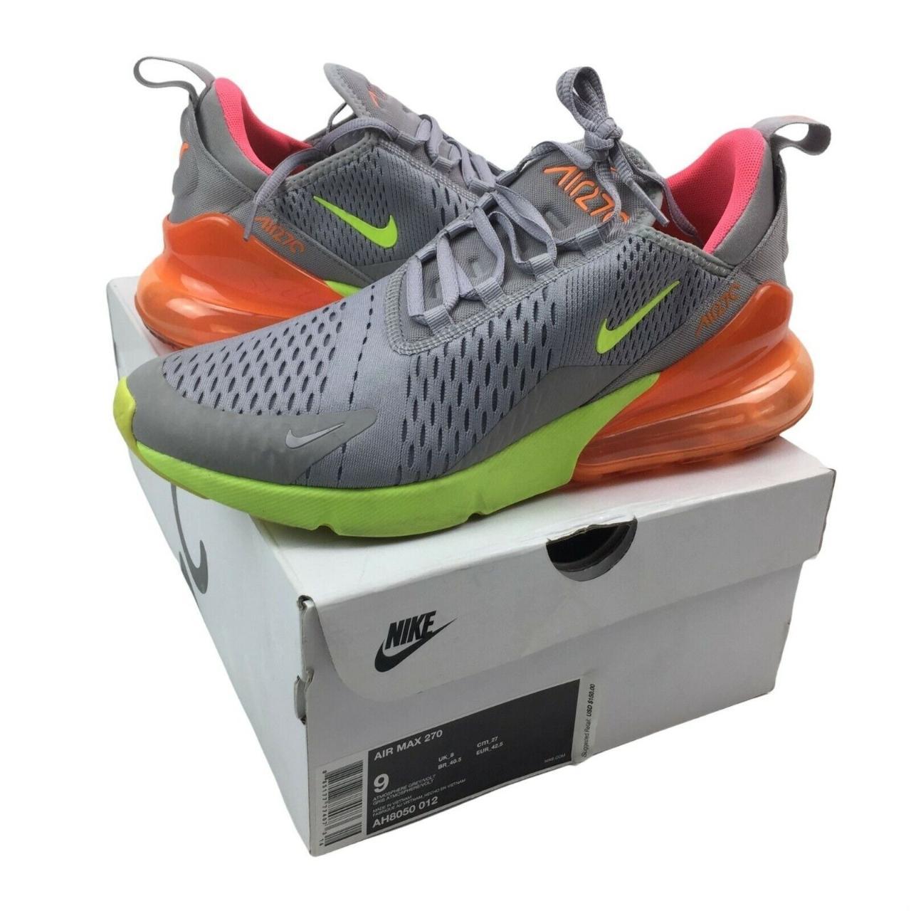 Atmosphere Grey Nike 270 Grey Volt Orange Giày Nike Air Max 270