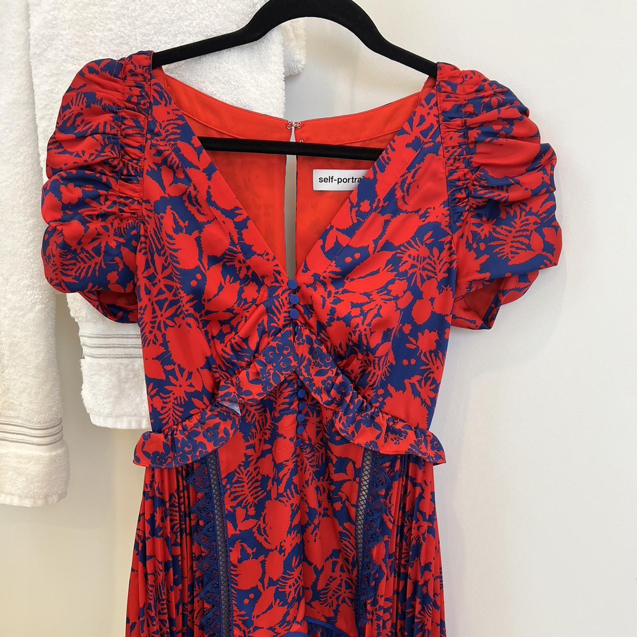 Self portrait red and blue clearance dress