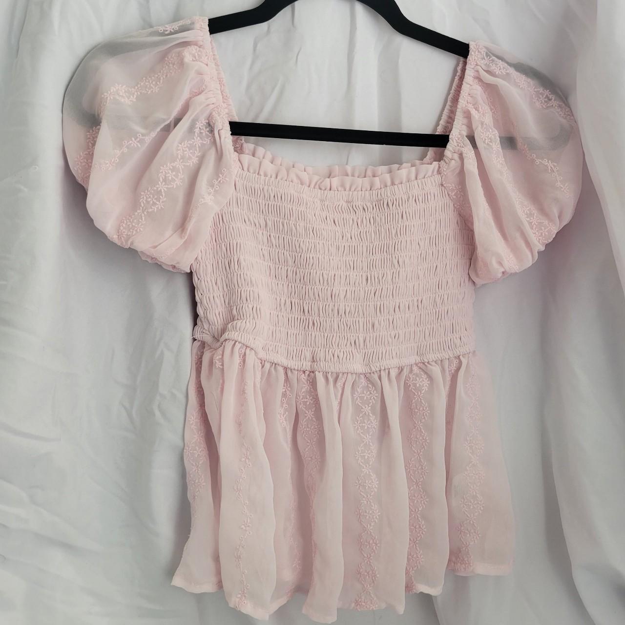 francesca's Women's Pink Blouse Depop