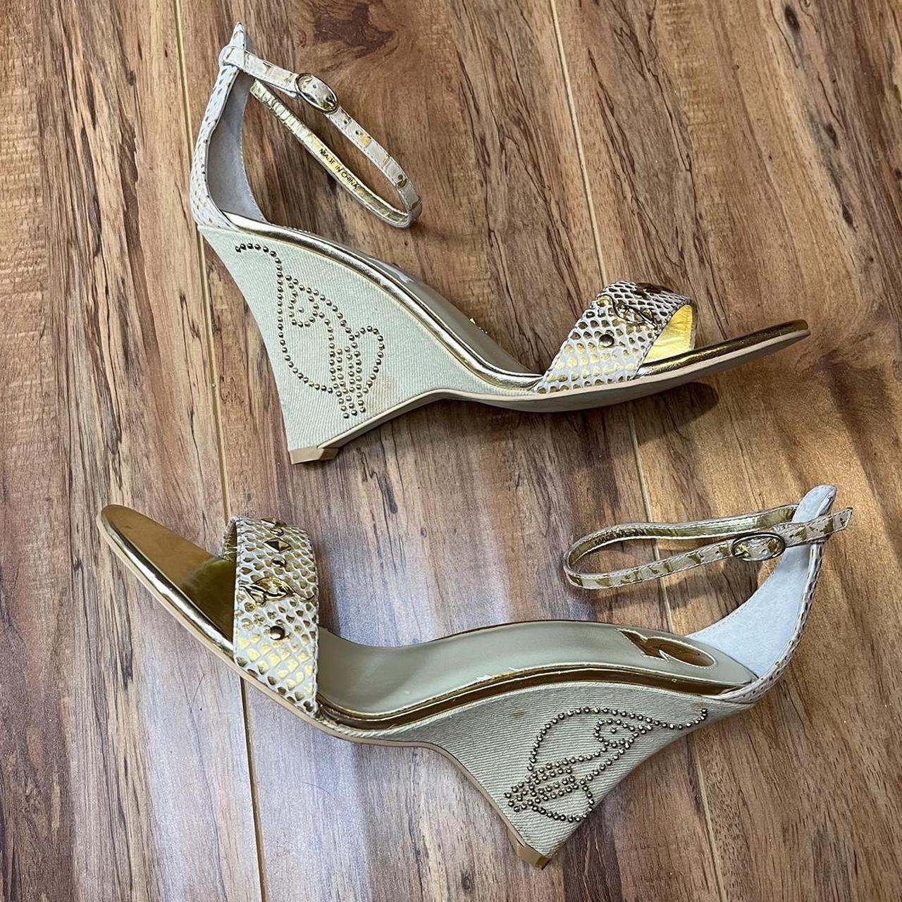 baby phat gold heels •size 7 •unfortunately,... - Depop