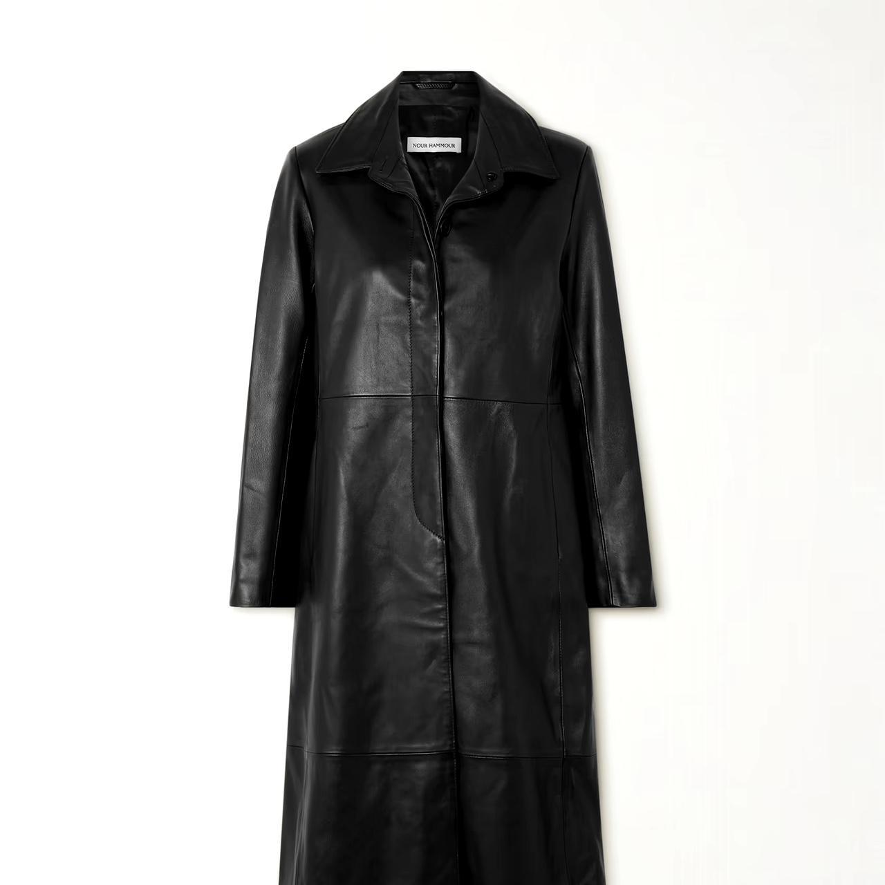 Nour Hammour Gotham black leather coat, size 40 | Depop