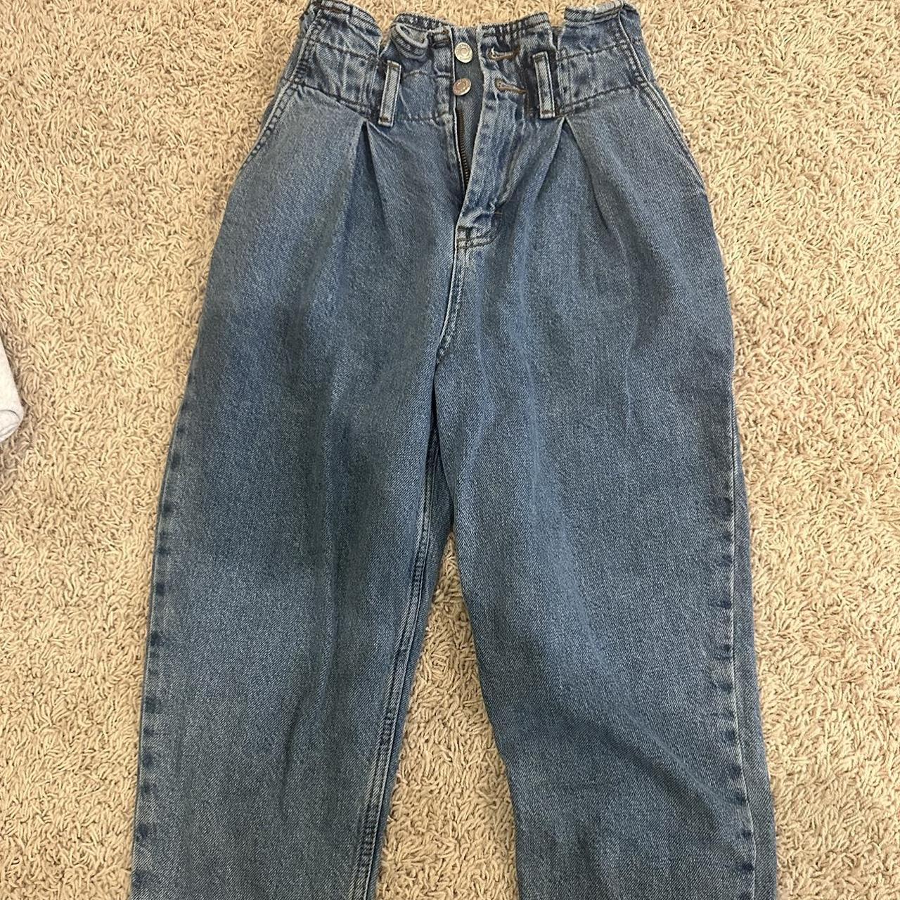 topshop jeans with scrunch waist 25 inch waist (like... - Depop