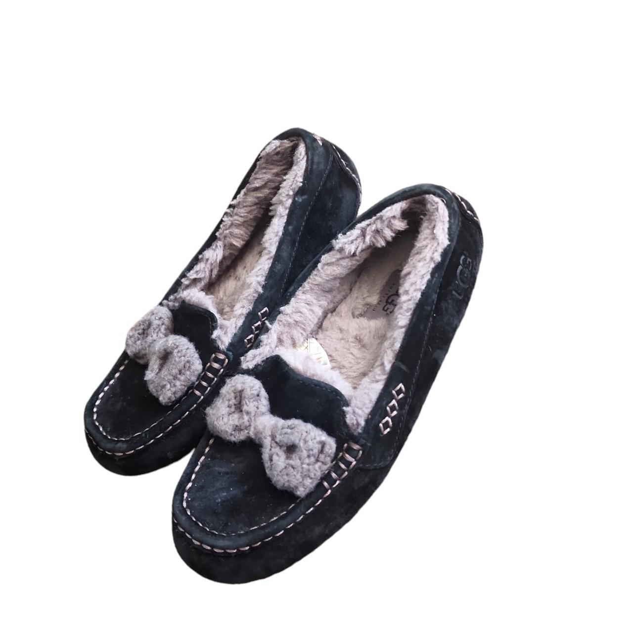 UGG Ansley Bow Glimmer Slipper Size 9 Color Black Depop