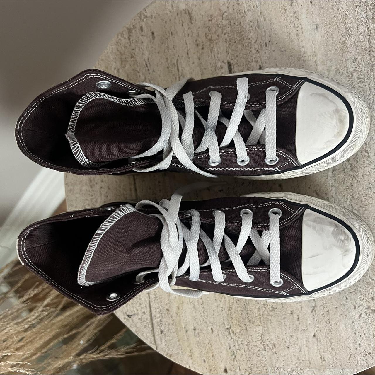 Custom Converse platform high tops. Converse heart... Depop