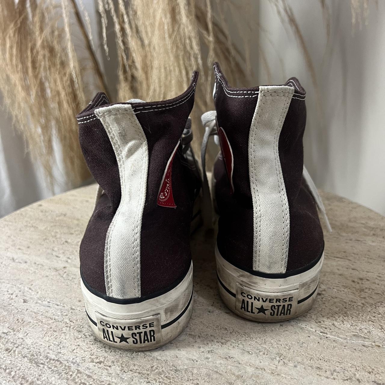 Custom Converse platform high tops. Converse heart... Depop