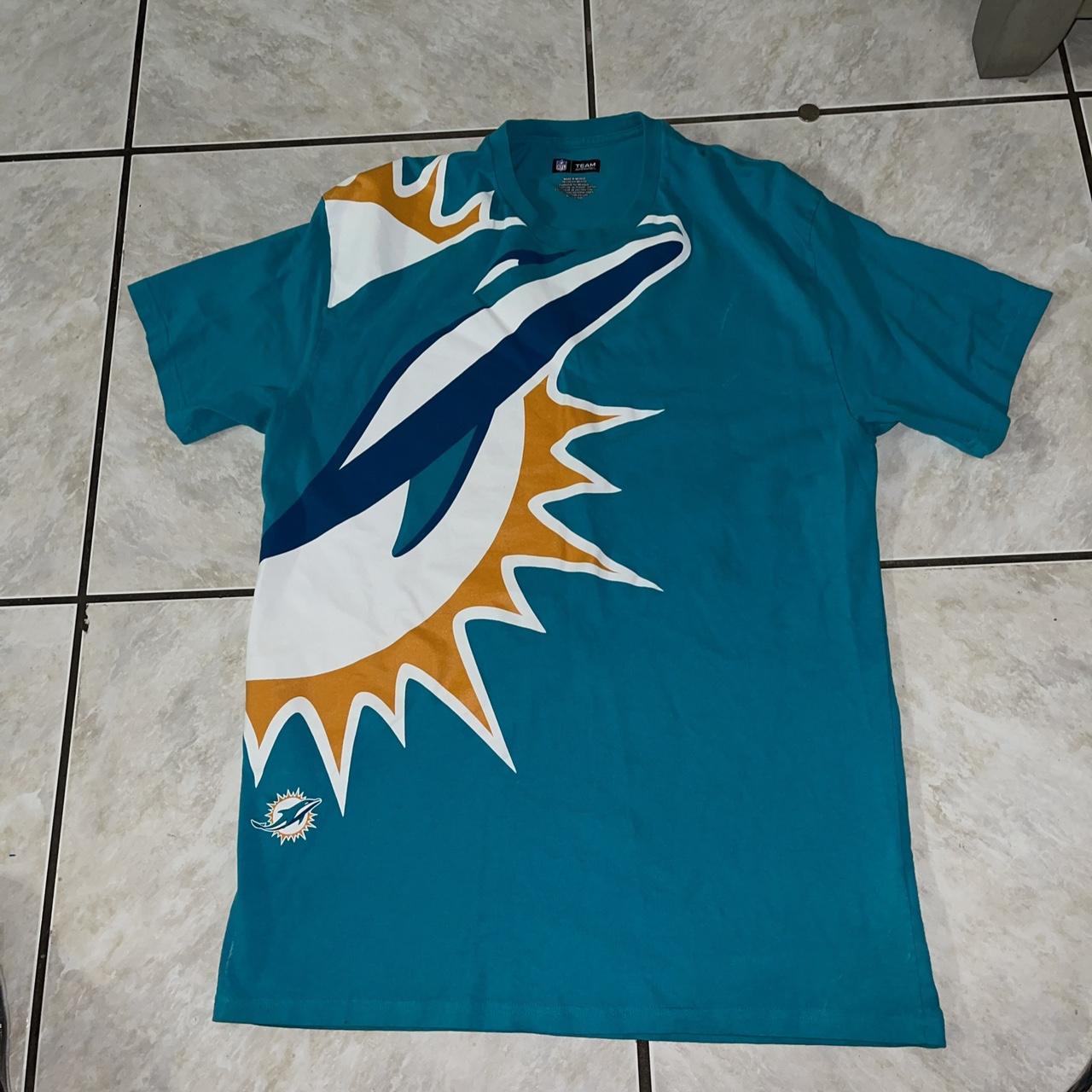 MIAMI DOLPHINS Men's (XL) NFL Aqua Polo Shirt Short - Depop