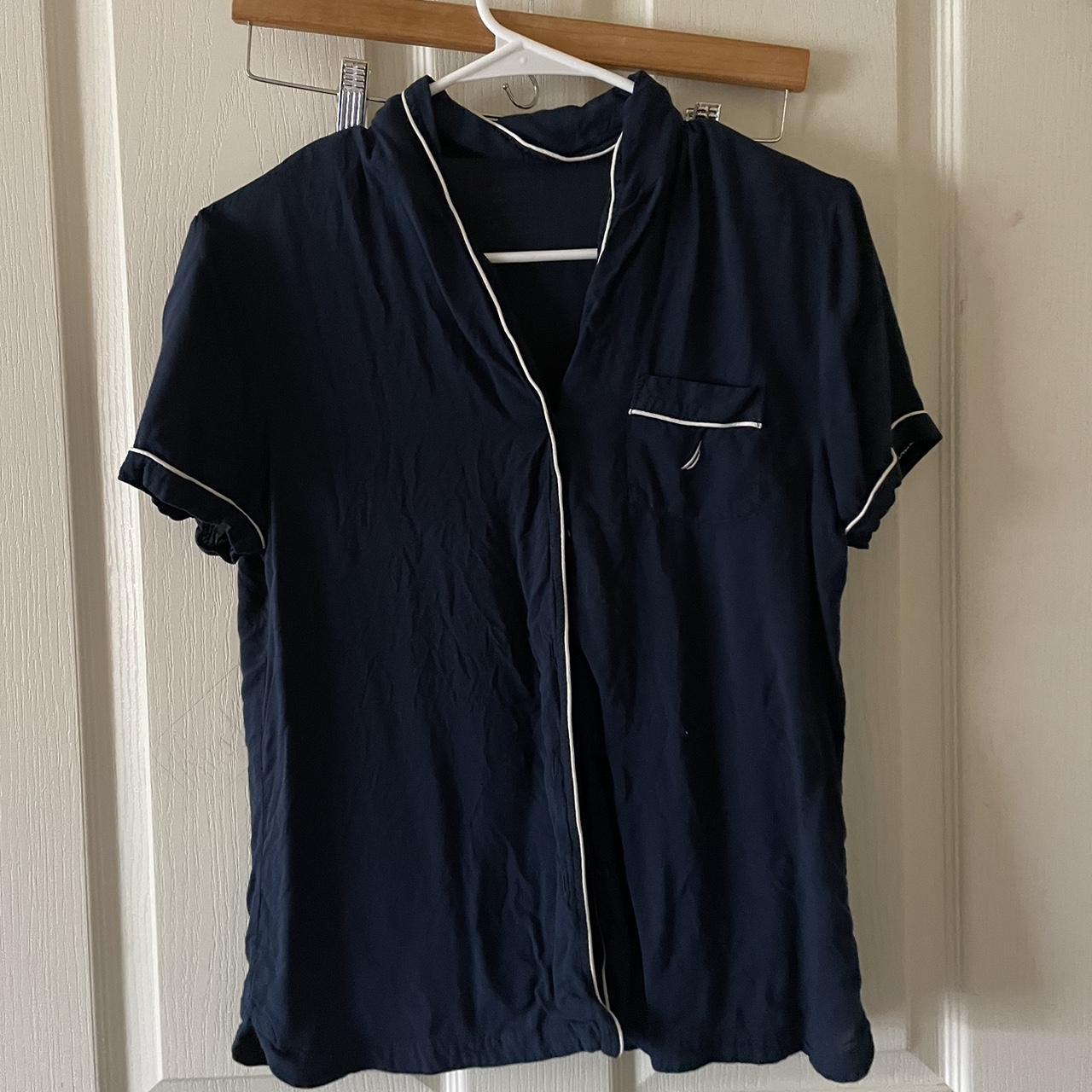 Navy Nautica Pajama Top, size extra small. Super... - Depop