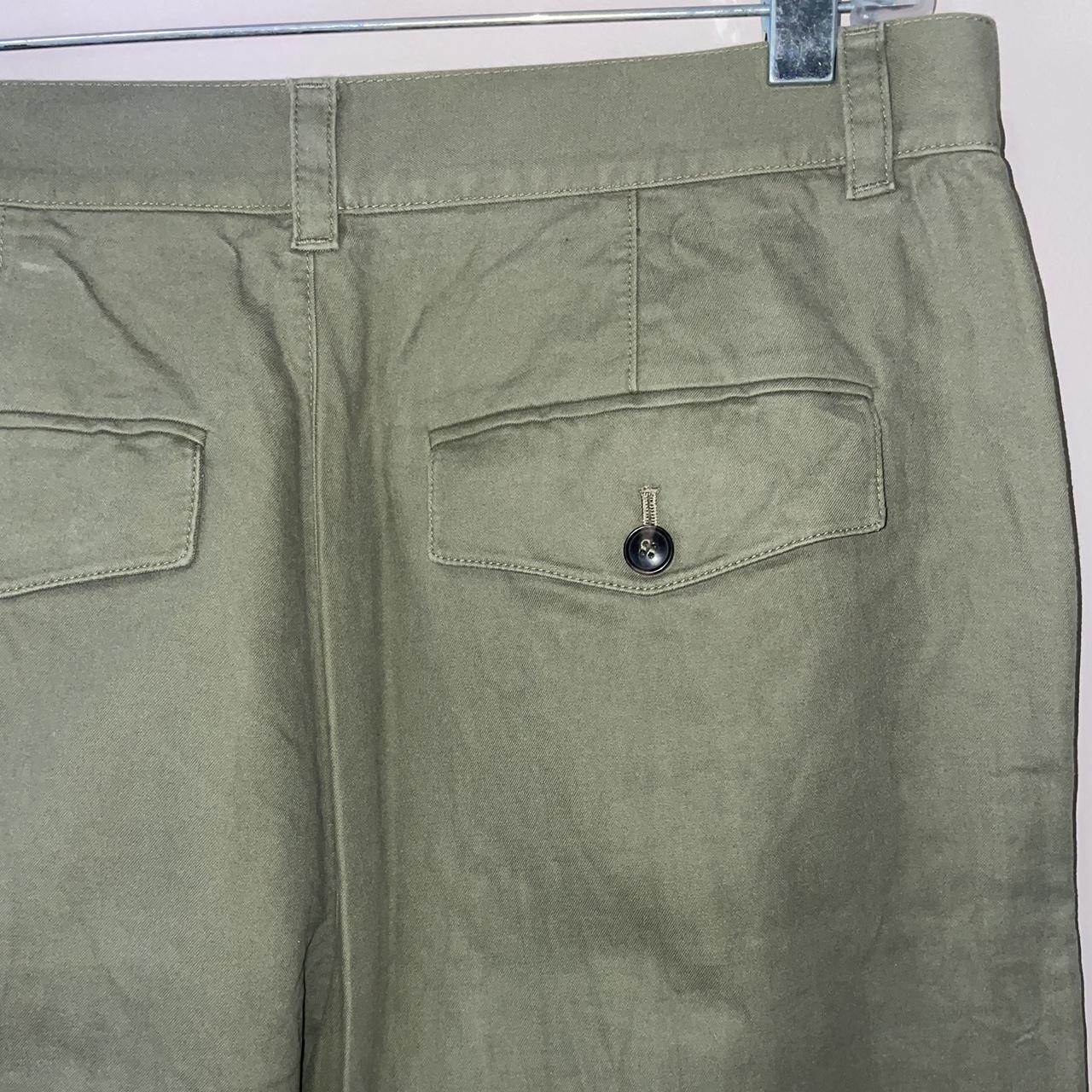 COS Olive Green Wide Roll-Up Trousers (30) Worn... - Depop