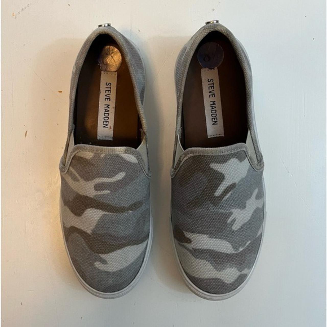 Steve Madden Safary Camo Print Canvas Slip On. Depop