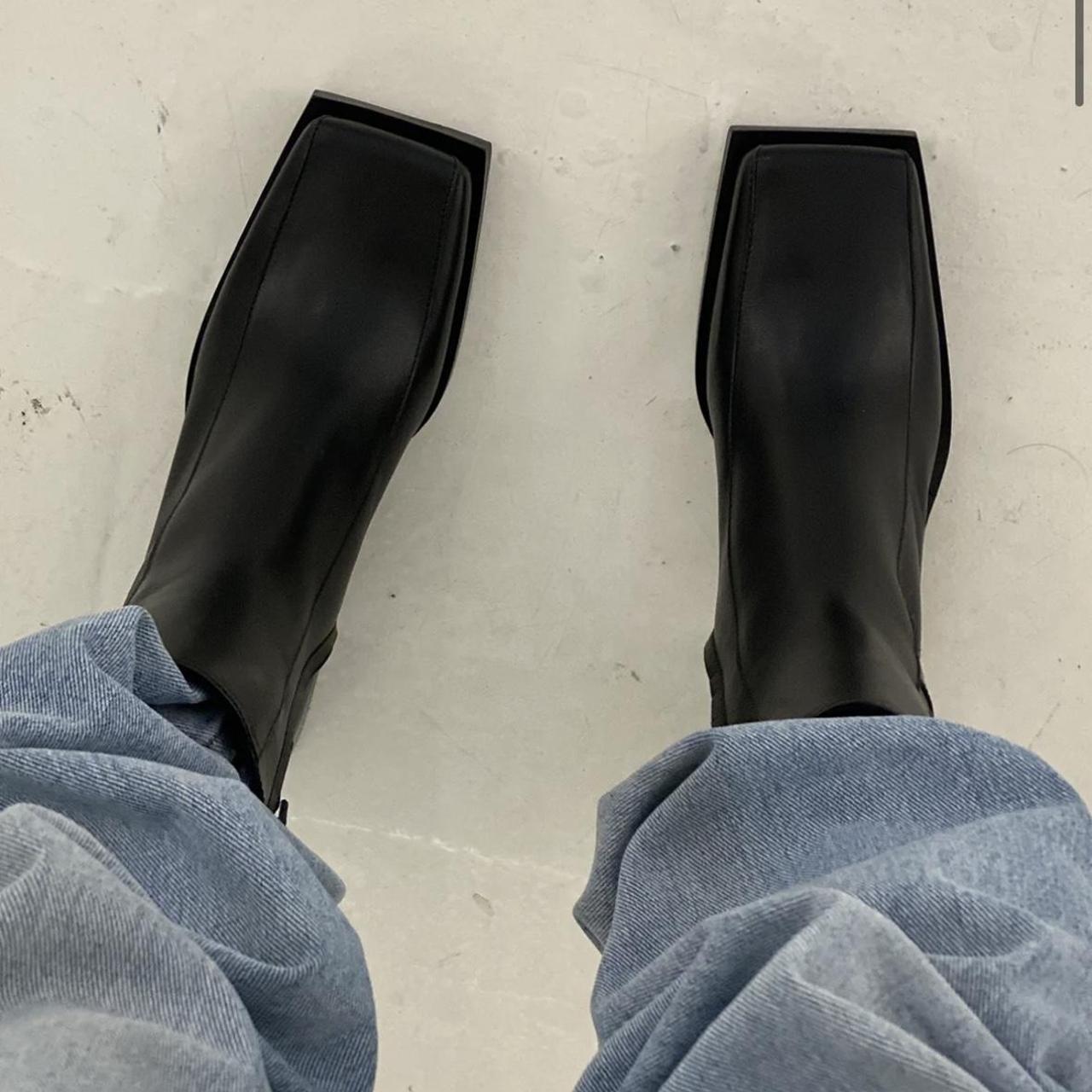 Black square toe boots FENERS brand new in box... Depop