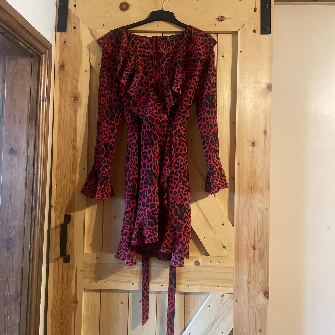 Lipsy red leopard print dress hotsell