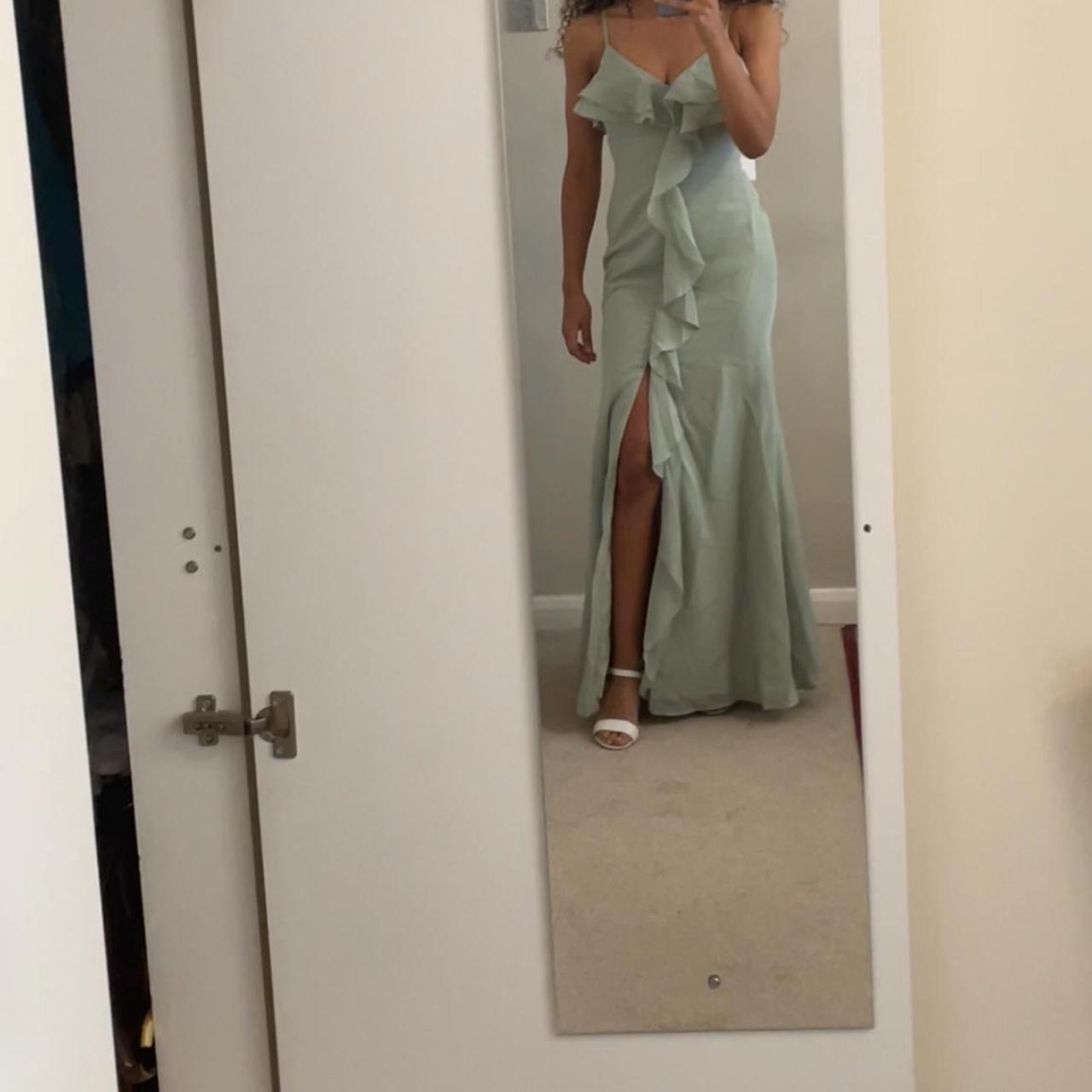 JJs House bridesmaids dress Sage green /celadon Depop