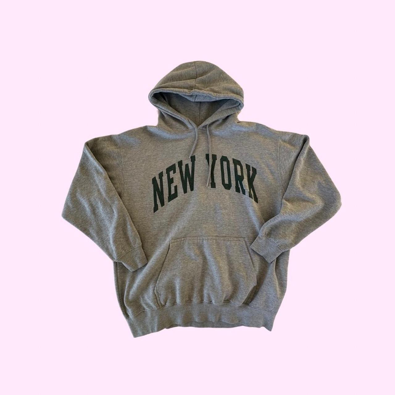 New York Brandy Melville Hoodie Heather Grey Depop
