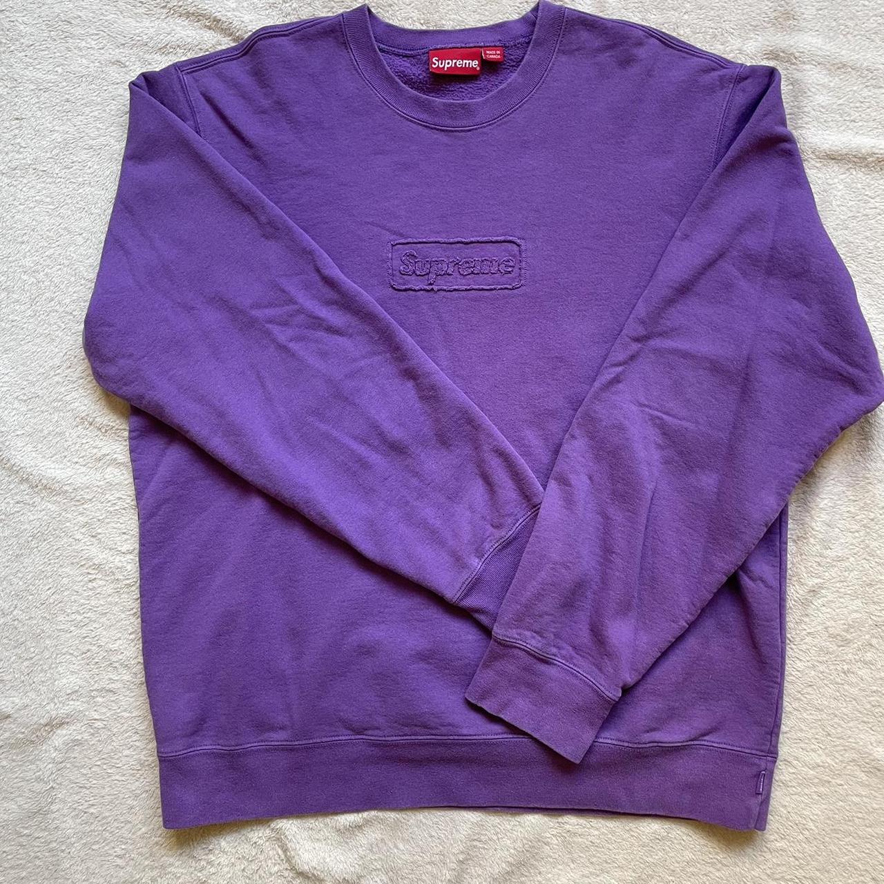 Supreme cutout logo crewneck ~ violet, XL, lightly...