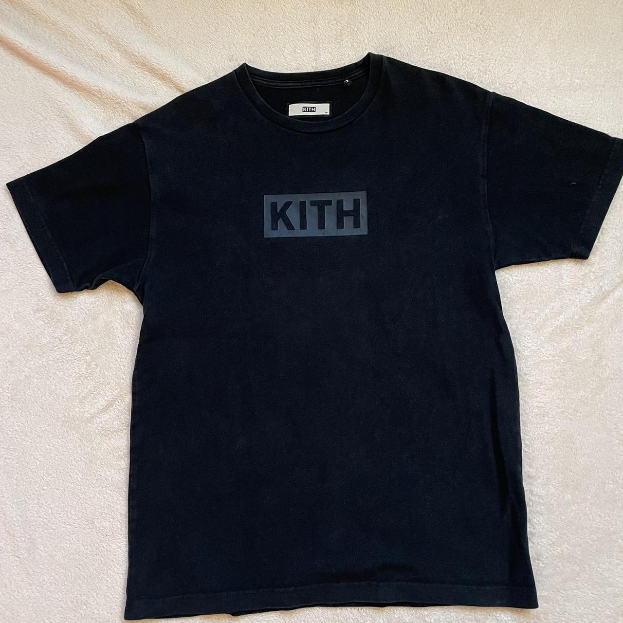 KITH box logo tee ~ black medium, lightly worn... - Depop
