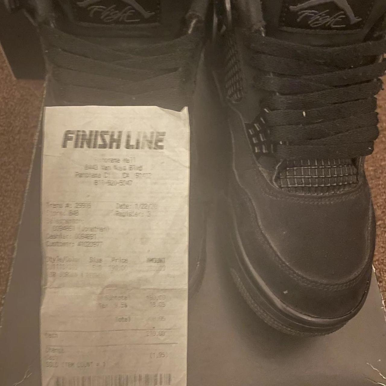 Jordan 4 black cats size 8 with box and receipt - Depop